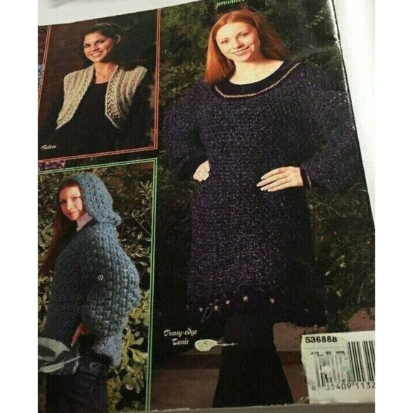 Crochet ASN American School Of Needlework Homespun Sweater 5 Women Patterns - Picture 2 of 4